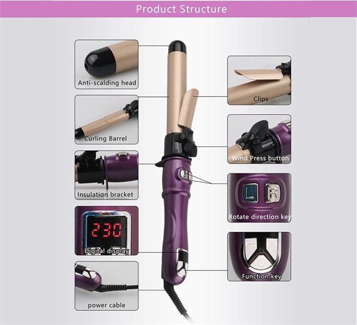 Electric 360° auto-rotated hair curler
