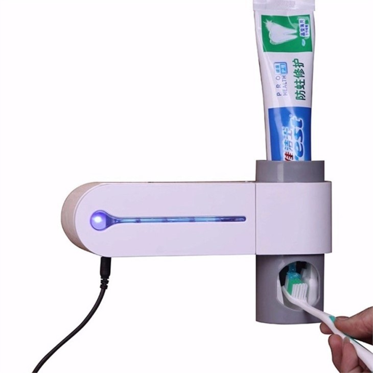 Toothbrush Sanitizer Holder with toothpaste dispenser