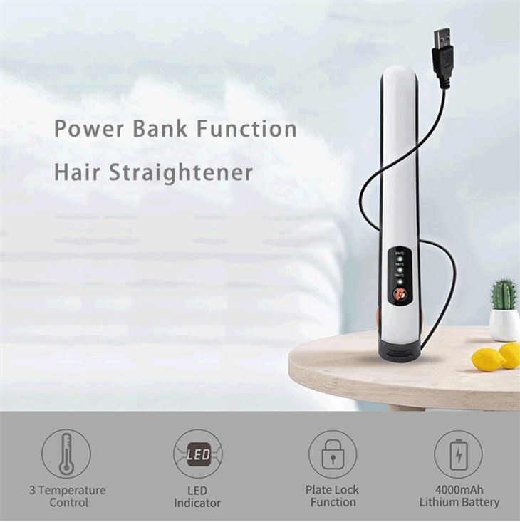 USB Rechargeable Cordless Travel Hair Straightener