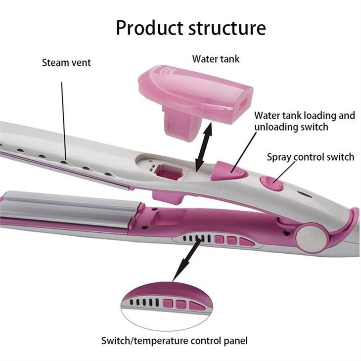 Temperature control steam hair straightener